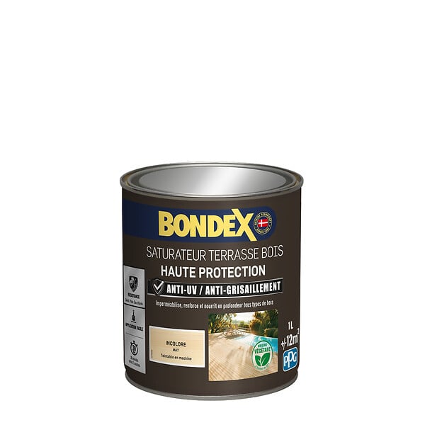 BONDEX - Saturateur bois incolore - Mat - 1L - large