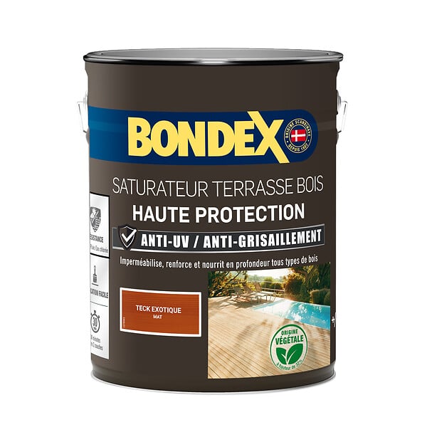 BONDEX - Saturateur terrasse bois teck - Marron - 5L - large
