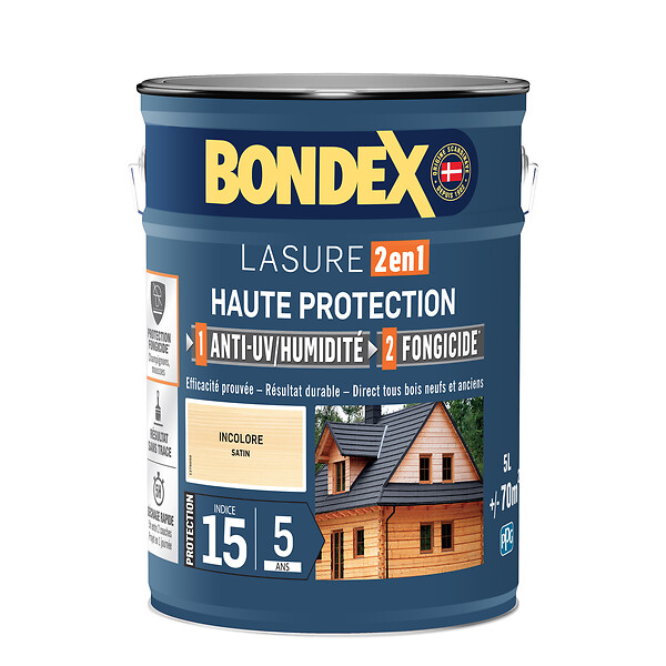 BONDEX - Lasure 2en1 - Incolore - Satin - 5L - large