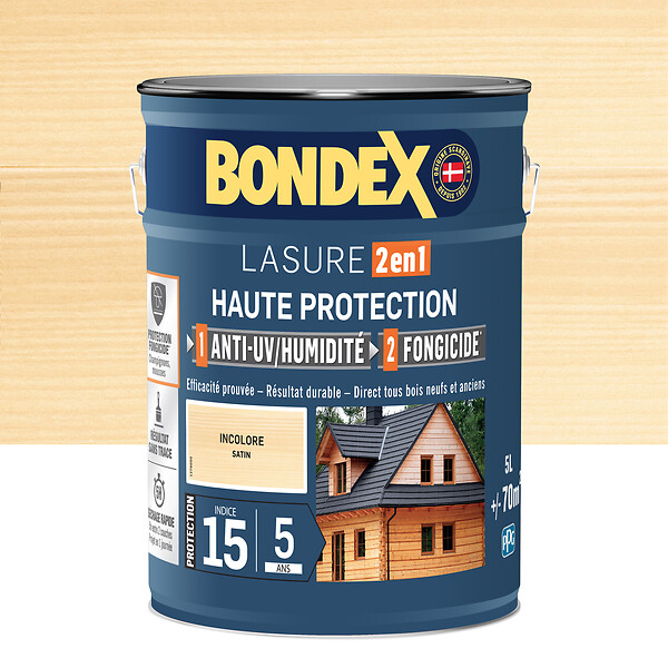 BONDEX - Lasure 2en1 - Incolore - Satin - 5L - large