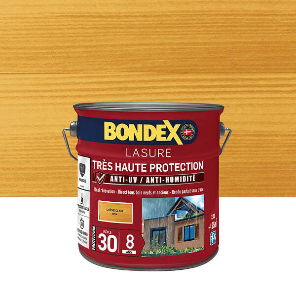 BONDEX - Lasure 8 ans Chêne Clair Satiné 2,5L - large