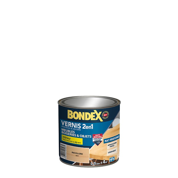 BONDEX - Vernis bois mat 2-en-1 incolore 0.25L - large