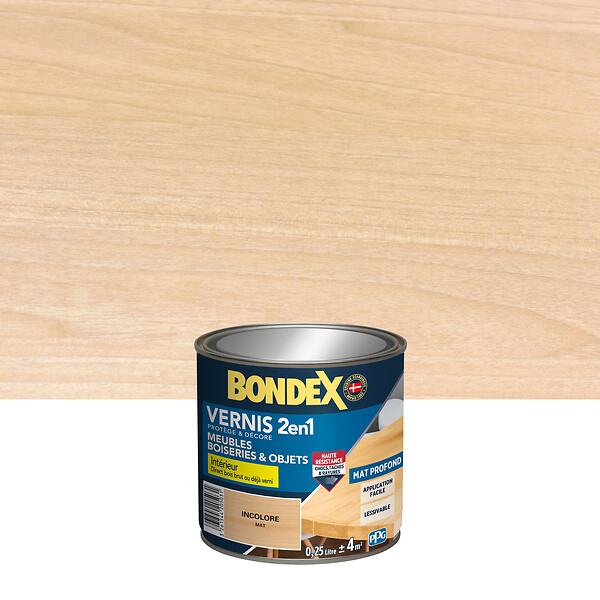 BONDEX - Vernis bois mat 2-en-1 incolore 0.25L - large