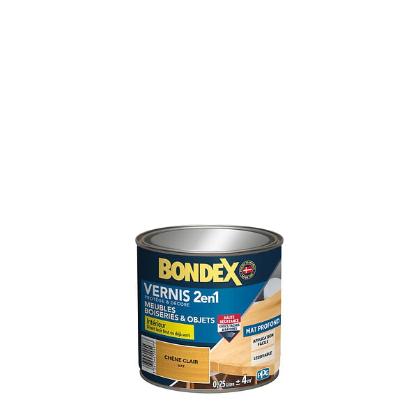 BONDEX - Vernis bois chêne clair Mat - 0.25 L - large