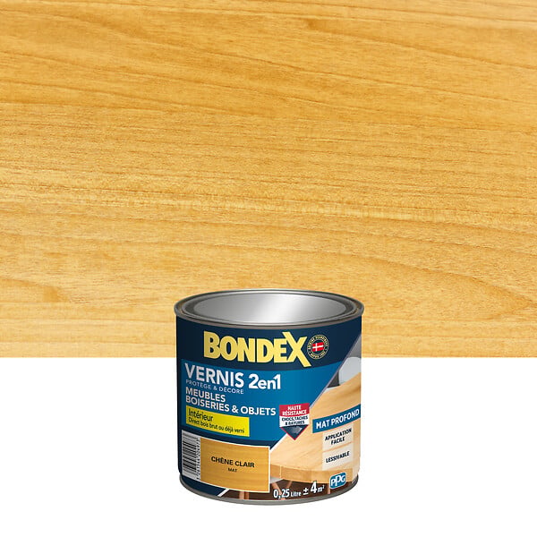BONDEX - Vernis bois chêne clair Mat - 0.25 L - large
