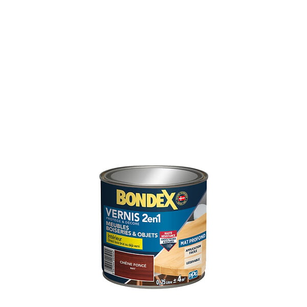 BONDEX - Vernis bois mat chêne foncé 0.25L - large