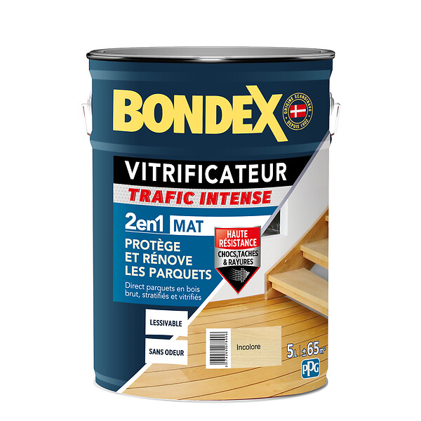 BONDEX - Vitrificateur parquet trafic intense - Incolore - 5L - large