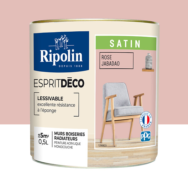 RIPOLIN - Peinture RIPOLIN murs boiseries rose jabadao satin 0,5L - large