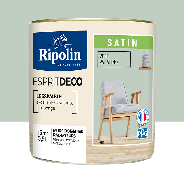RIPOLIN - Peinture RIPOLIN murs boiseries vert palatino satin 0,5L - large