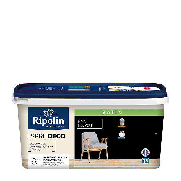 RIPOLIN - Peinture Deco - Noir - Satin  - 2,5L - large