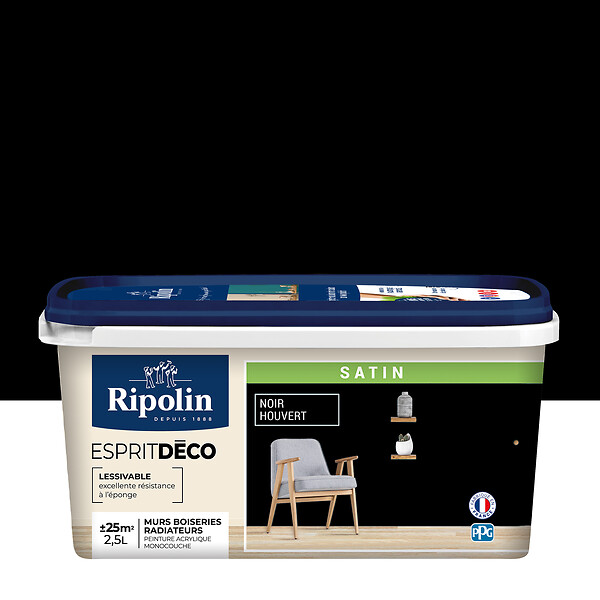 RIPOLIN - Peinture Deco - Noir - Satin  - 2,5L - large