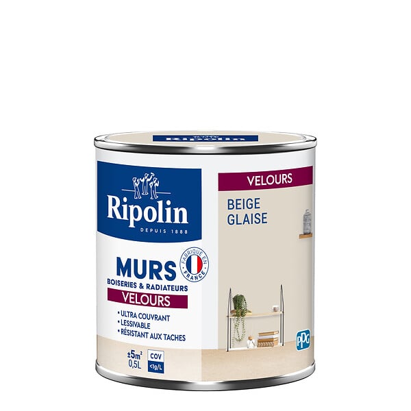 RIPOLIN - Peinture RIPOLIN Deco Vel murs boiseries radiateurs beige glaise 0,5L - large
