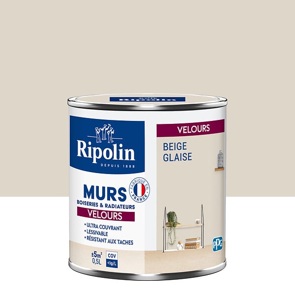 RIPOLIN - Peinture RIPOLIN Deco Vel murs boiseries radiateurs beige glaise 0,5L - large