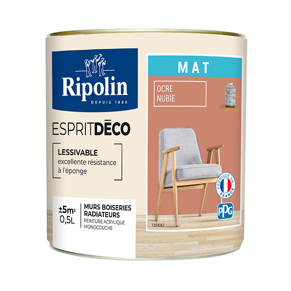 RIPOLIN - Peinture RIPOLIN murs boiseries ocre nubie mat 0,5L - large
