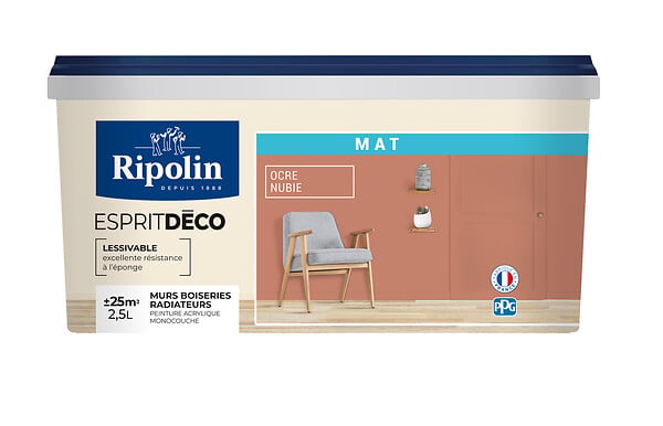 RIPOLIN - Peinture Esprit Déco - Ocre Nubie - Mat - 2,5L - large