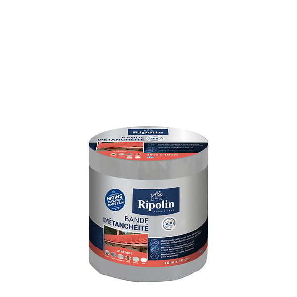 RIPOLIN - Bande d'étanchéité auto-adhésive butyl - Gris - L.10mxl.10cm - large