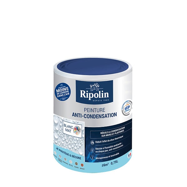 RIPOLIN - Peinture anti-condensation blanc mat - 0,75 L - large