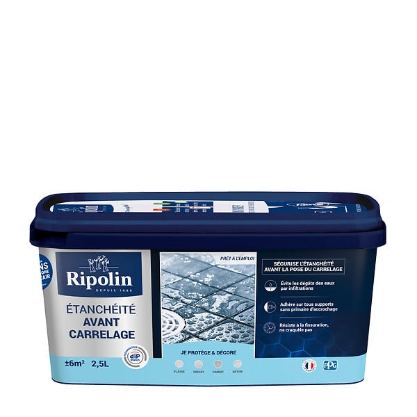 RIPOLIN - Etanchéité avant carrelage - Blanc - Mat - 2,5L - large