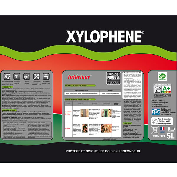 XYLOPHENE - Traitement bois intérieur - Préventif et curatif - 5L - large