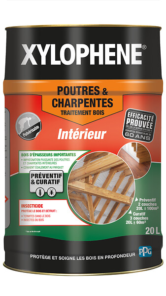 XYLOPHENE - Bidon traitement poutres-charpentes - 20L - large