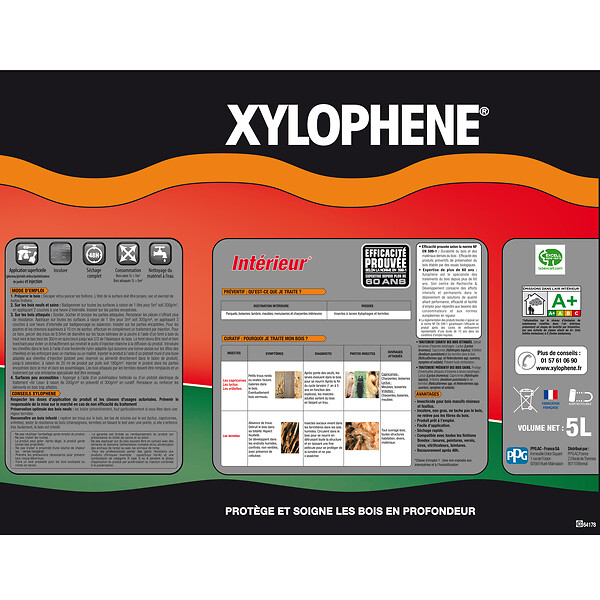 XYLOPHENE - Traitement bois charpente - Xylophène Expertise 60 ans - 5L - large