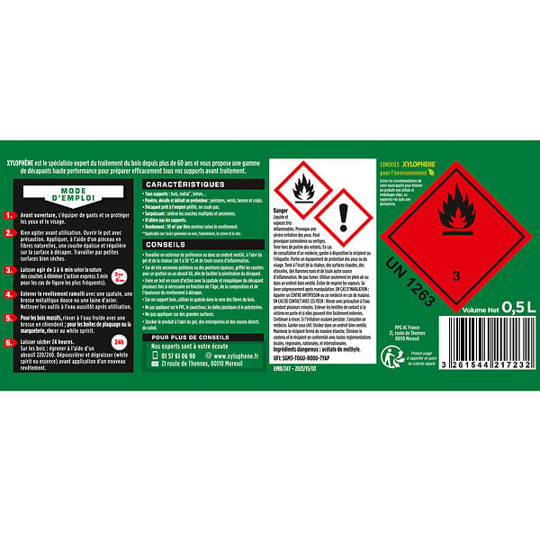 XYLOPHENE - Décapant gel universel - Multi-supports - 0,5L - large