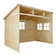 TIMBELA - TIMBELA M339  Abri de Jardin en Bois Naturel (sans paroi latérale) - H243xl216xL318 cm/6 m2 - vignette