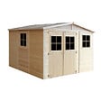 TIMBELA - Abri de Jardin en Bois Naturel - H226x316x324 cm / 9 m² - M335 - vignette