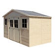 TIMBELA - Abri de Jardin en Bois Naturel - H246x418x220 cm /8 m² - M332 - vignette