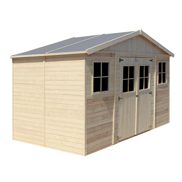 TIMBELA - Abri de Jardin en Bois Naturel - H246x418x220 cm /8 m² - M332 - large
