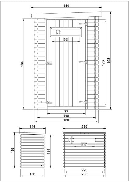 TIMBELA - Abri de jardin en bois - H198 x l239 x L144 cm / 2.63 m2 - M306A - large