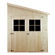 TIMBELA - Abri de Jardin en Bois Naturel (avec paroi latérale) - H244xl218xL416 cm/8 m2 - M340A - vignette