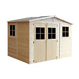 TIMBELA - Abri de Jardin en Bois Naturel - H226x318x220 cm / 6 m² - M334 - vignette