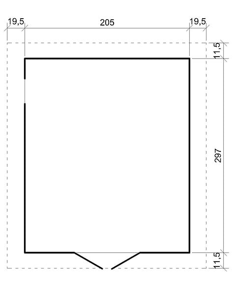 TIMBELA - TIMBELA M105 - GARAGE en bois Naturel - H222xL320xl244 cm / 6 m² - large