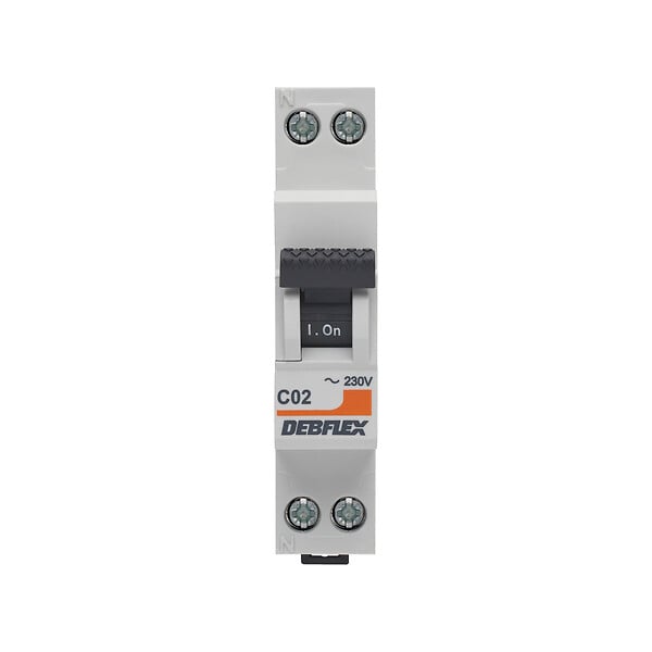 DEBFLEX - Disjoncteur modulaire phase + neutre - 2A 3kA - Gris - large