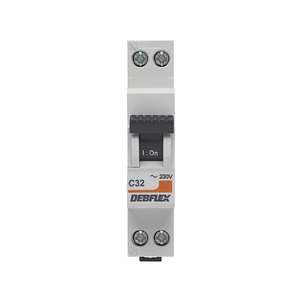 DEBFLEX - Disjoncteur modulaire phase+neutre - 32A - 3kA courbe C - large