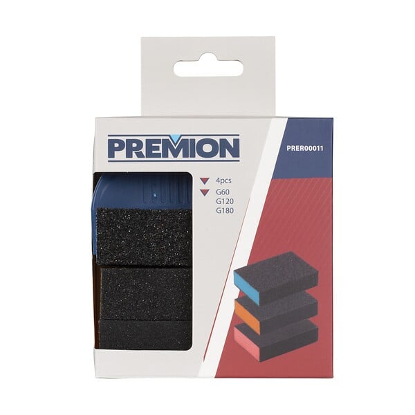 KREATOR - Blocs de ponçage 4 pièces - grains Bleu, Rouge, Orange - large