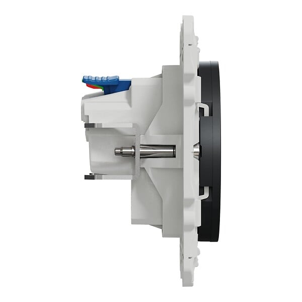 SCHNEIDER ELECTRIC - Prise de courant 2P+T affleurante - Odace - Anthracite - 16A - large