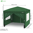 VOUNOT - Tonnelle de Jardin 3x3m Pliable avec portes et fenêtres Vert - vignette