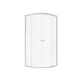 AURLANE - Porte de douche 1/4 cercle blanc 90x90cm de largeur - verre transparent - WHITY ROUND - vignette
