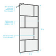 AURLANE - Paroi de douche a l'italienne serigraphie type Briques - 90x195cm - Profile noir mat - verre 5mm - vignette