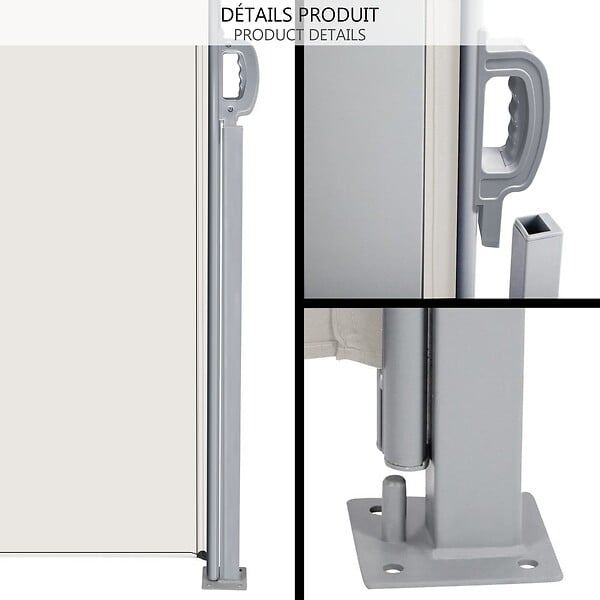 VOUNOT - Paravent retractable avec housse de protection 140x300cm Beige - large