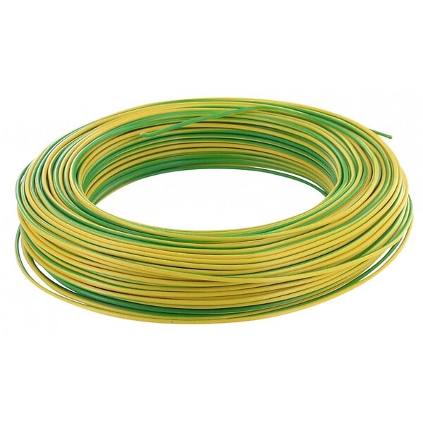 FILS & CABLES - Câble dâ€™installation H07V-U 10m 2.5mmÂ² jaune et vert avec isolant en PVC - FILS & Cà‚BLES - 60101025C - large