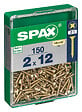 SPAXFRANCE - Vis à bois en acier Pozidriv - Yellox - 150 pièces - Diam.2xH.12mm - vignette
