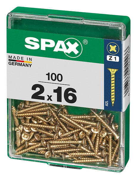 SPAXFRANCE - Vis universelle en acier - Yellox - 100 pièces - Diam.2xH.16mm - large
