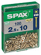SPAXFRANCE - Vis universelle - Tête fraisée - 100 pièces - Diam.2,5xH.10mm - vignette