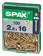 SPAXFRANCE - Vis à bois - Tête fraisée PZ - 100 pièces - Diam.2,5xH.16mm - vignette