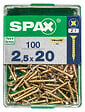 SPAXFRANCE - Vis à bois en acier - 100 pièces - Diam.2,5xH.20mm - vignette