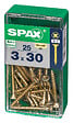 SPAXFRANCE - Vis universelle en acier Yellox - PZ - 25 pièces - Diam.3xH.30mm - vignette