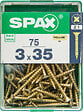 SPAXFRANCE - Vis à bois fraisée zingué jaune - 75 pièces - Diam.3xH.35mm - vignette